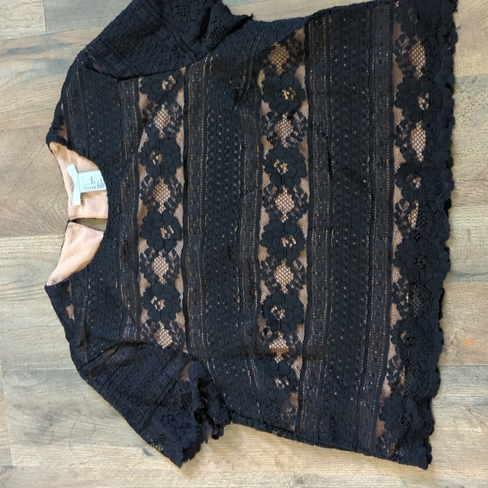 H&M black lace blouse